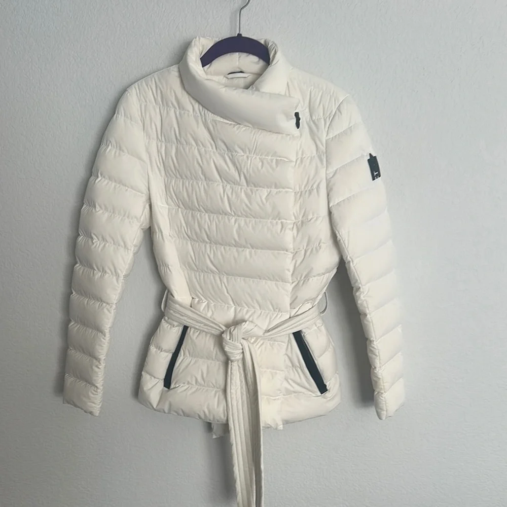 GORGEOUS MACKAGE goose down white wrap jacket S - Picture 3 of 17